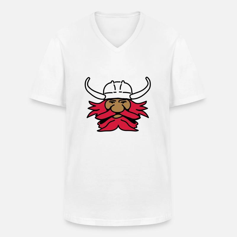 wickinger_3c - Männer-T-Shirt mit V-Ausschnitt - Weiß