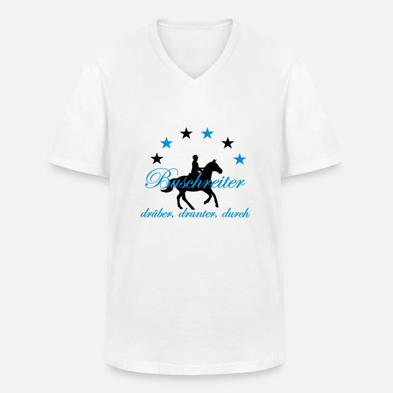 Buschreiter, drüber, drunter, durch - Männer-T-Shirt mit V-Ausschnitt - Weiß