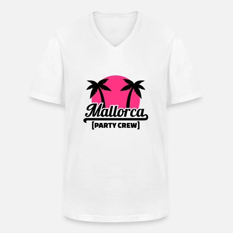 Mallorca - Männer-T-Shirt mit V-Ausschnitt - Weiß