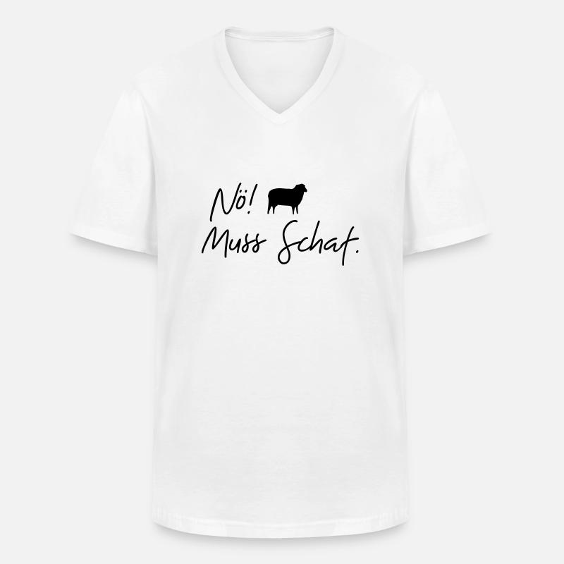 nö muss schaf - Männer-T-Shirt mit V-Ausschnitt - Weiß