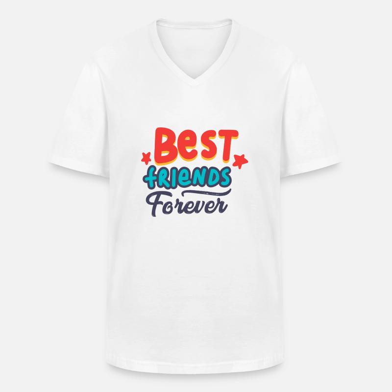 Beste Freunde - Männer-T-Shirt mit V-Ausschnitt - Weiß
