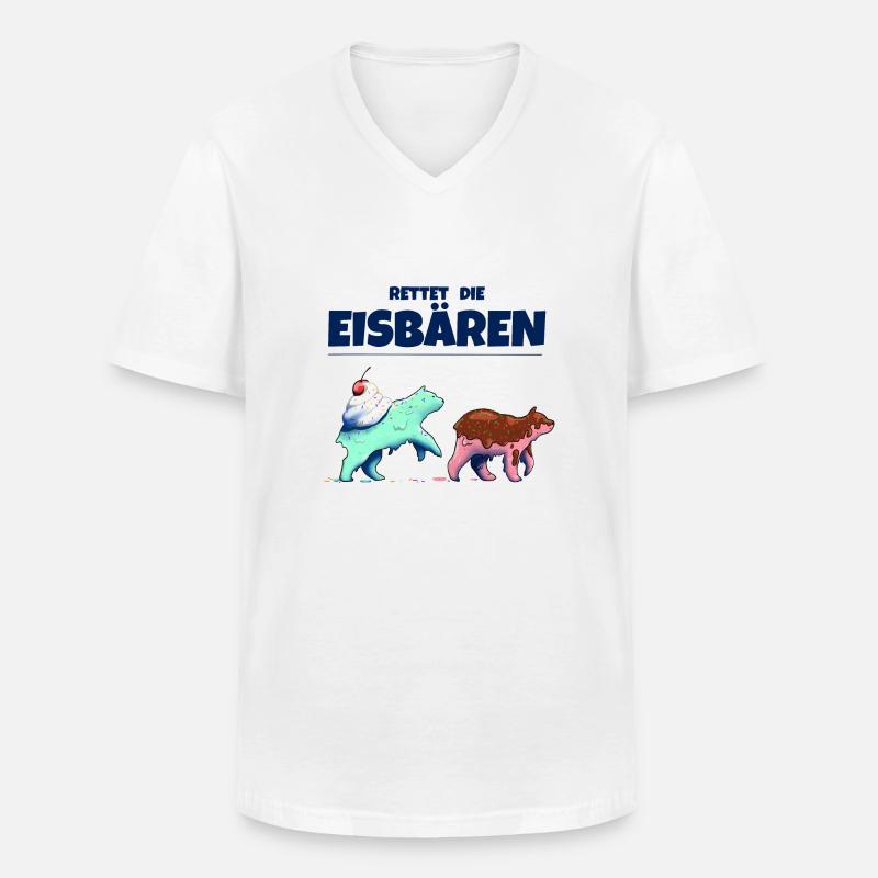 Rettet die Eisbären - Männer-T-Shirt mit V-Ausschnitt - Weiß