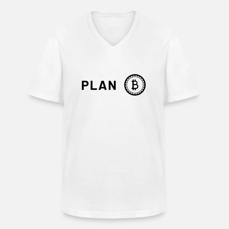 Witziger Spruch Plan Bitcoin - Männer-T-Shirt mit V-Ausschnitt - Weiß