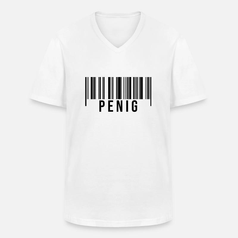 Erzgebirge Strichcode Penig - Männer-T-Shirt mit V-Ausschnitt - Weiß