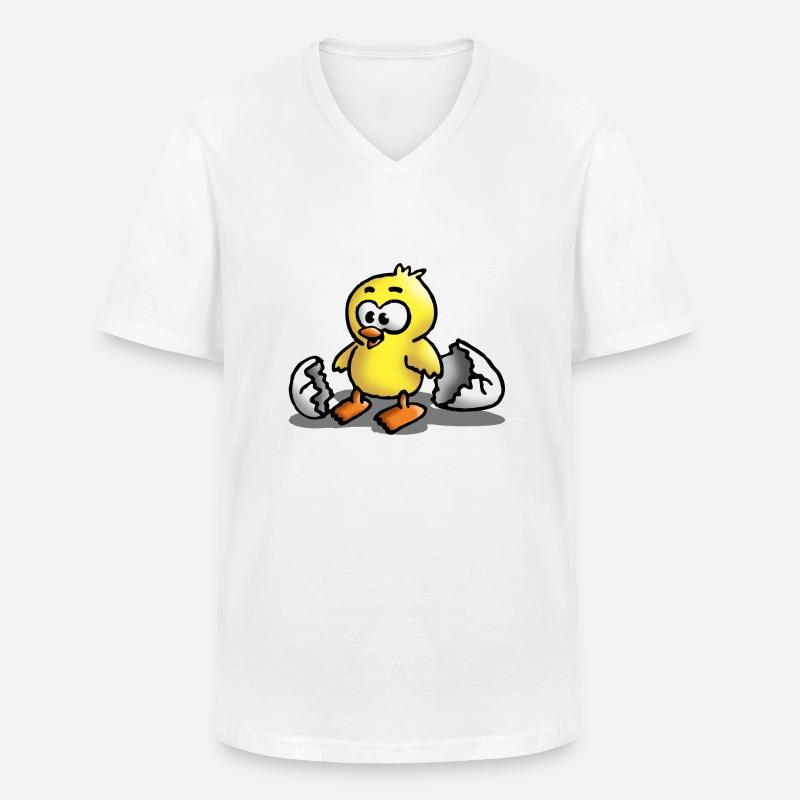 kueken_e - Männer-T-Shirt mit V-Ausschnitt - Weiß