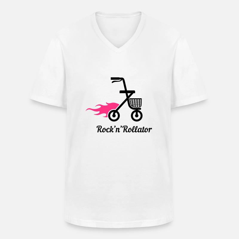 Rock 'n' Rollator - Männer-T-Shirt mit V-Ausschnitt - Weiß