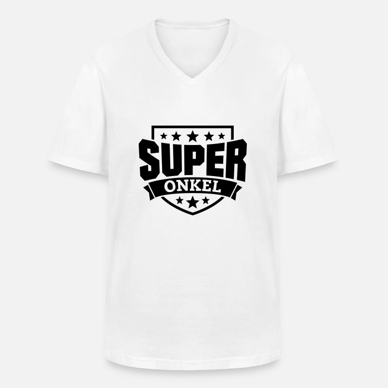 Super Onkel - Männer-T-Shirt mit V-Ausschnitt - Weiß