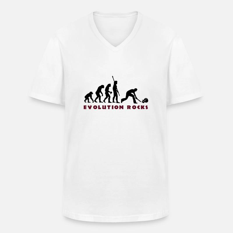 evolution_smash_guitar_01_b_2c - Männer-T-Shirt mit V-Ausschnitt - Weiß