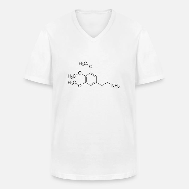 Mescalin Meskalin Strukturformel - Männer-T-Shirt mit V-Ausschnitt - Weiß