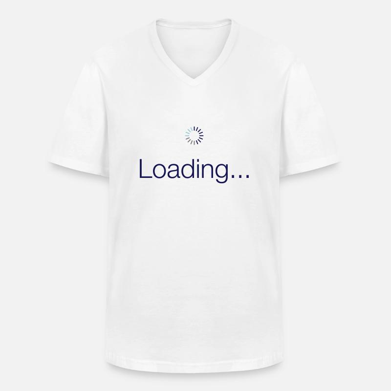 Loading - Männer-T-Shirt mit V-Ausschnitt - Weiß