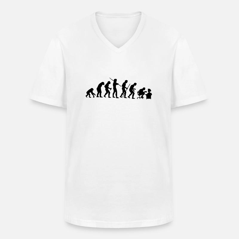 evolution - Männer-T-Shirt mit V-Ausschnitt - Weiß