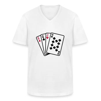 Skat - Männer-T-Shirt mit V-Ausschnitt - Weiß - Vorne - AI Model Male 185 light (185cm)