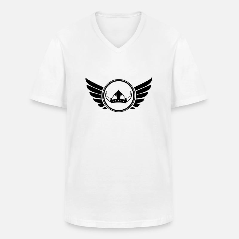 wikinger_wappen_01 - Männer-T-Shirt mit V-Ausschnitt - Weiß