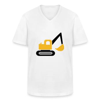 Véhicule d'excavatrice - T-shirt col V Homme - blanc - Devant - AI Model Male 185 light (185cm)