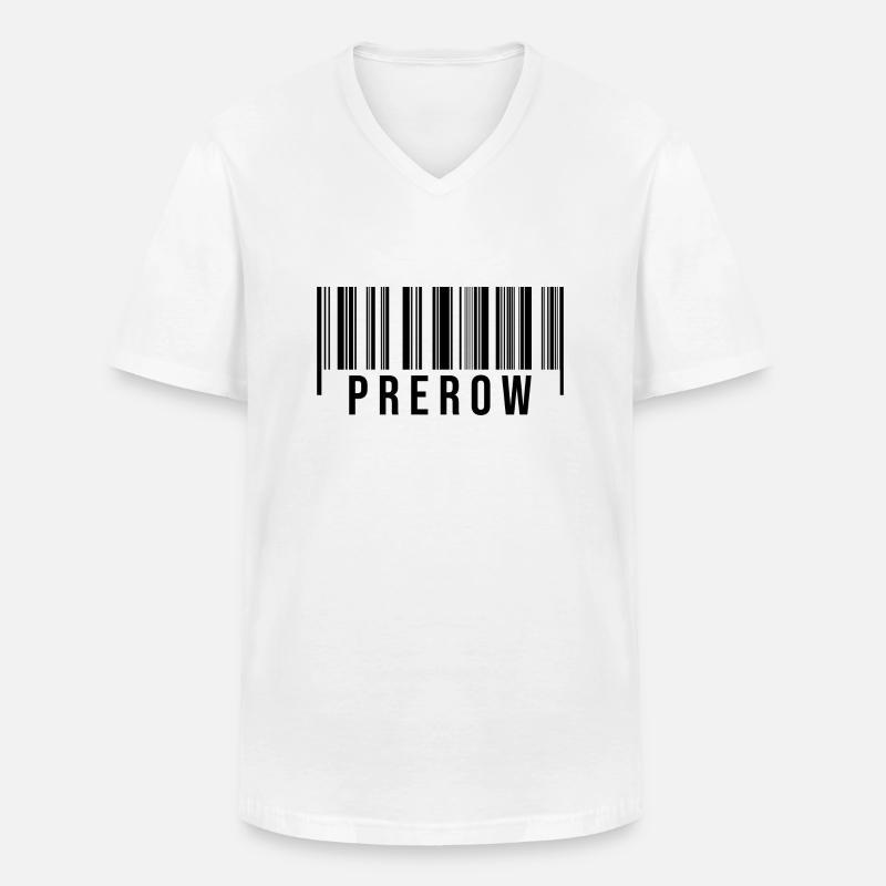 Prerow Strichcode - Männer-T-Shirt mit V-Ausschnitt - Weiß