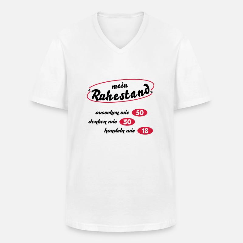 Rentner - Männer-T-Shirt mit V-Ausschnitt - Weiß