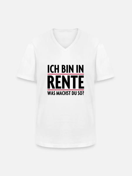 Bin in Rente Rentner - Männer-T-Shirt mit V-Ausschnitt - Weiß