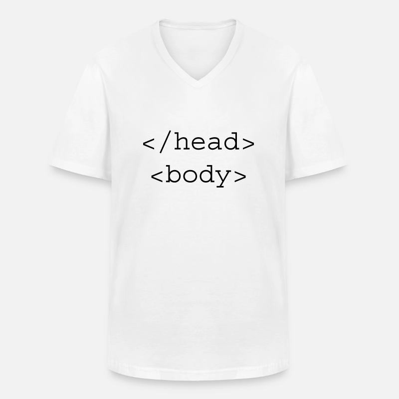 HTML Girl - Männer-T-Shirt mit V-Ausschnitt - Weiß
