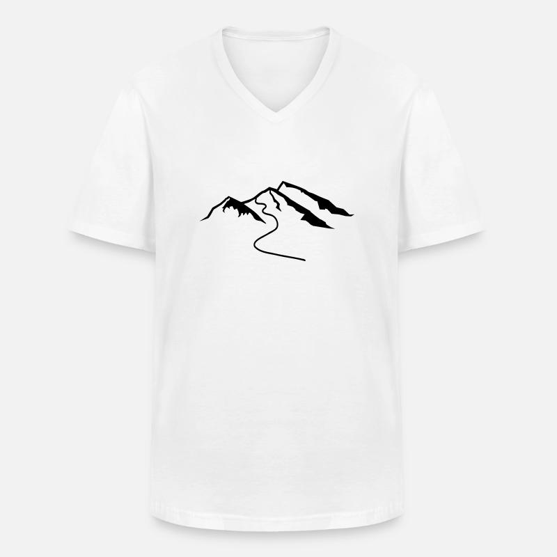 Berg - Männer-T-Shirt mit V-Ausschnitt - Weiß