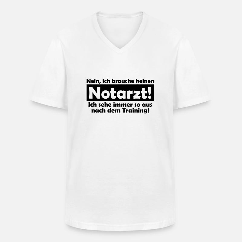 Training - Männer-T-Shirt mit V-Ausschnitt - Weiß