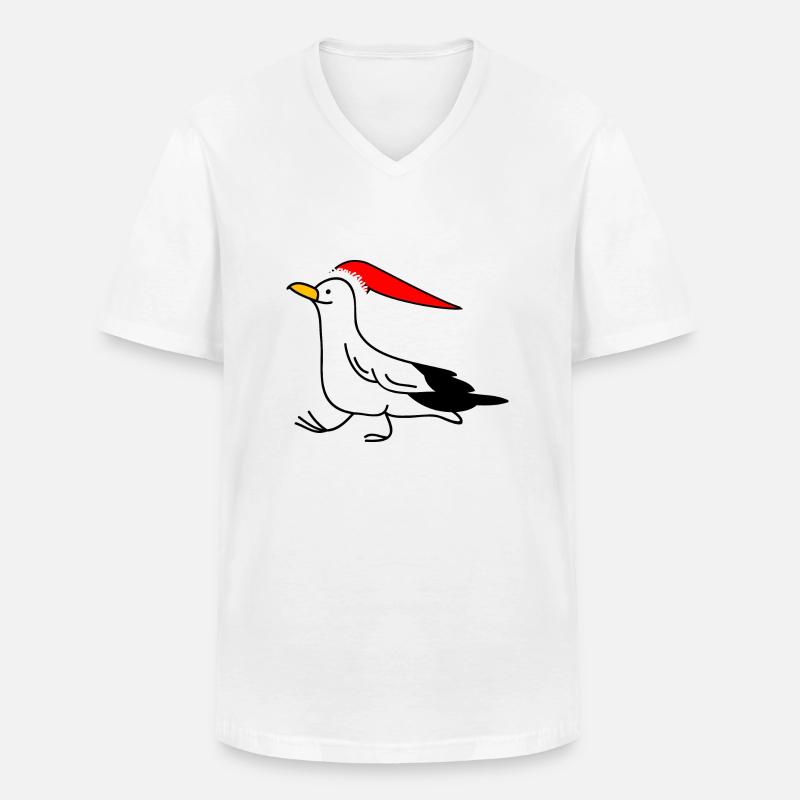 Weihnachtsmöwe - Männer-T-Shirt mit V-Ausschnitt - Weiß