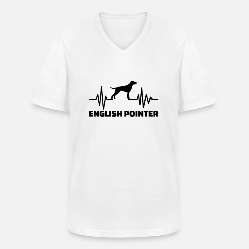 English Pointer - Männer-T-Shirt mit V-Ausschnitt - Weiß
