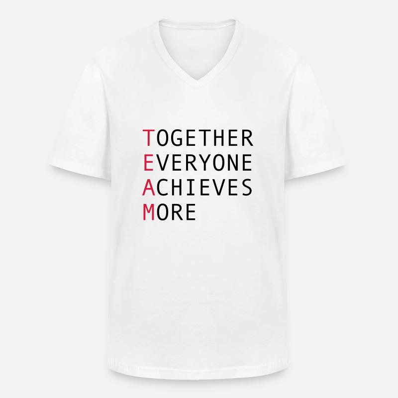 Team - Männer-T-Shirt mit V-Ausschnitt - Weiß