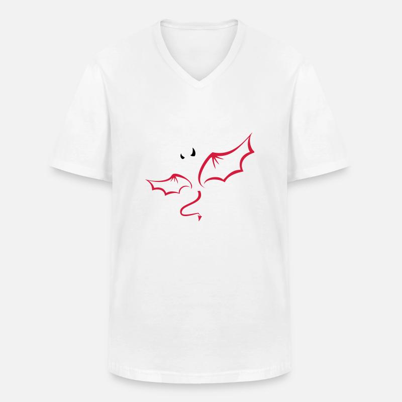 Teufel - Männer-T-Shirt mit V-Ausschnitt - Weiß