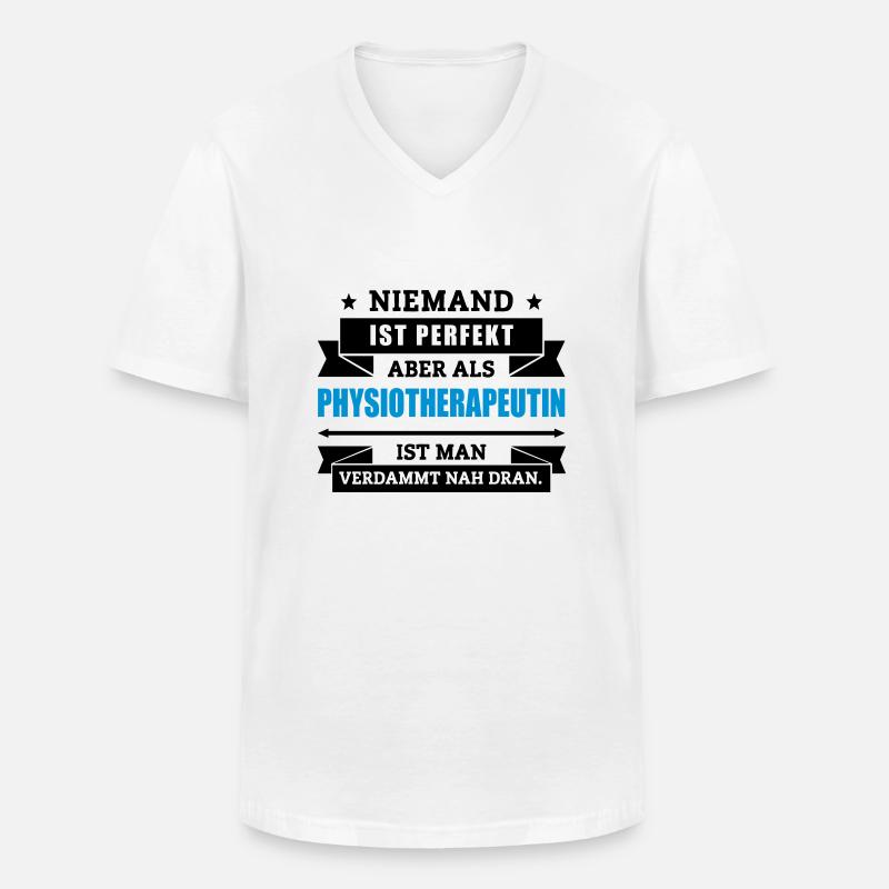Fun Physiotherapeutin - Männer-T-Shirt mit V-Ausschnitt - Weiß