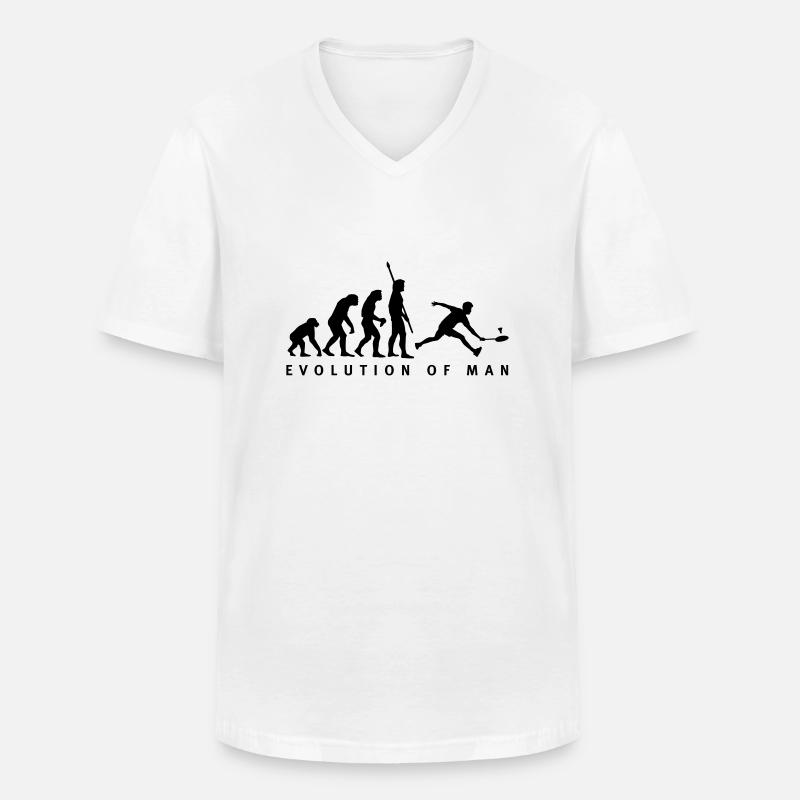 evolution_badminton_022011_b_1c - Männer-T-Shirt mit V-Ausschnitt - Weiß
