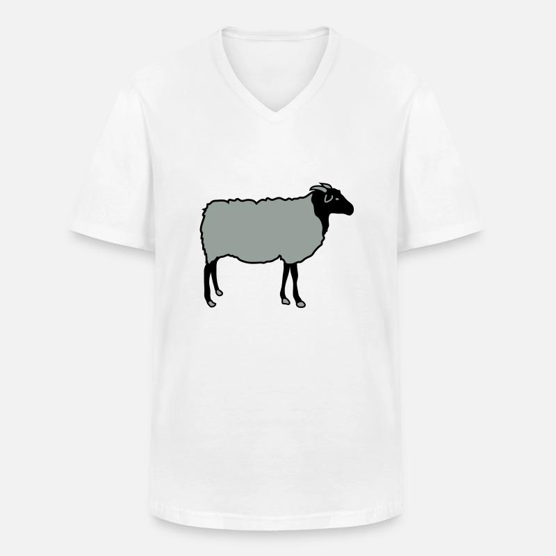 schaf, schafe, lamm, lämmer, heidschnucke - Männer-T-Shirt mit V-Ausschnitt - Weiß