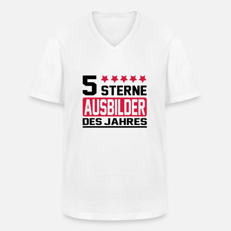 ausbilder - Männer-T-Shirt mit V-Ausschnitt - Weiß