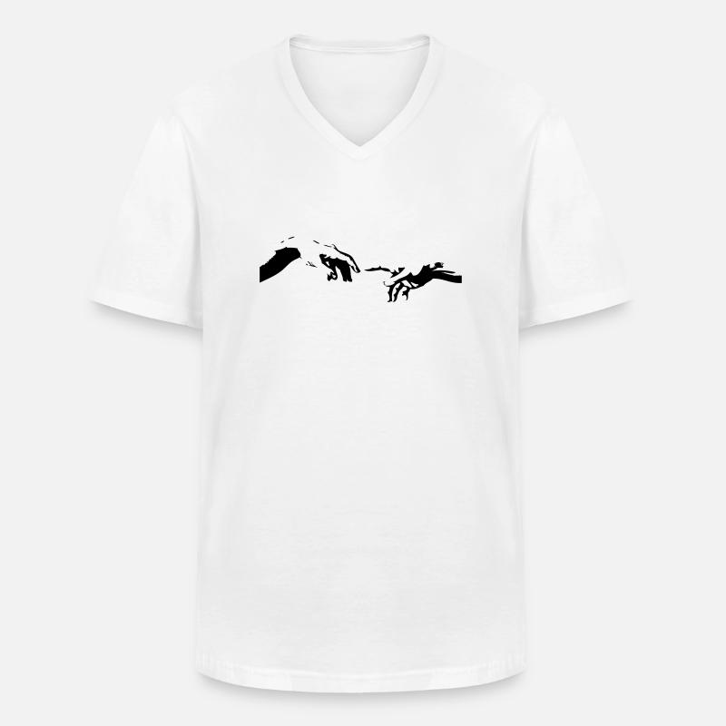 Hände - Männer-T-Shirt mit V-Ausschnitt - Weiß