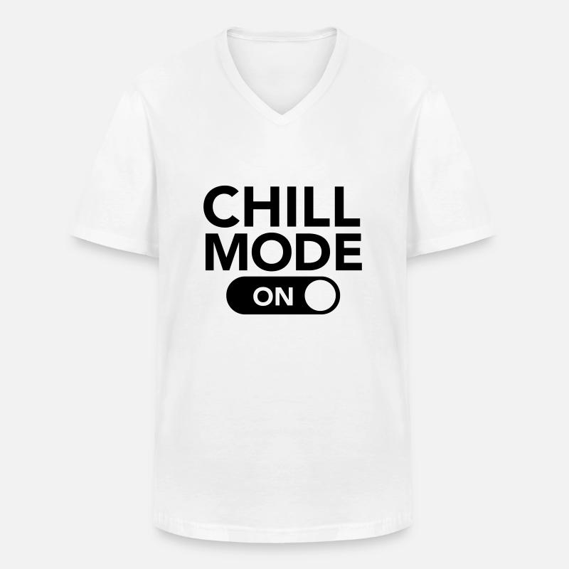 Chill Mode (On) - Männer-T-Shirt mit V-Ausschnitt - Weiß
