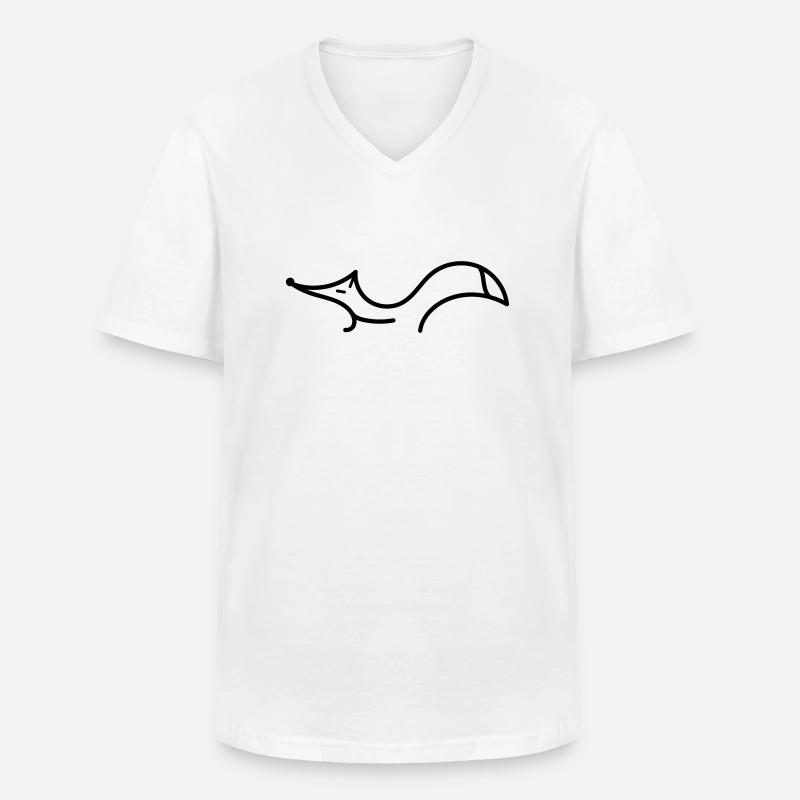 Fuchs linear b - Männer-T-Shirt mit V-Ausschnitt - Weiß