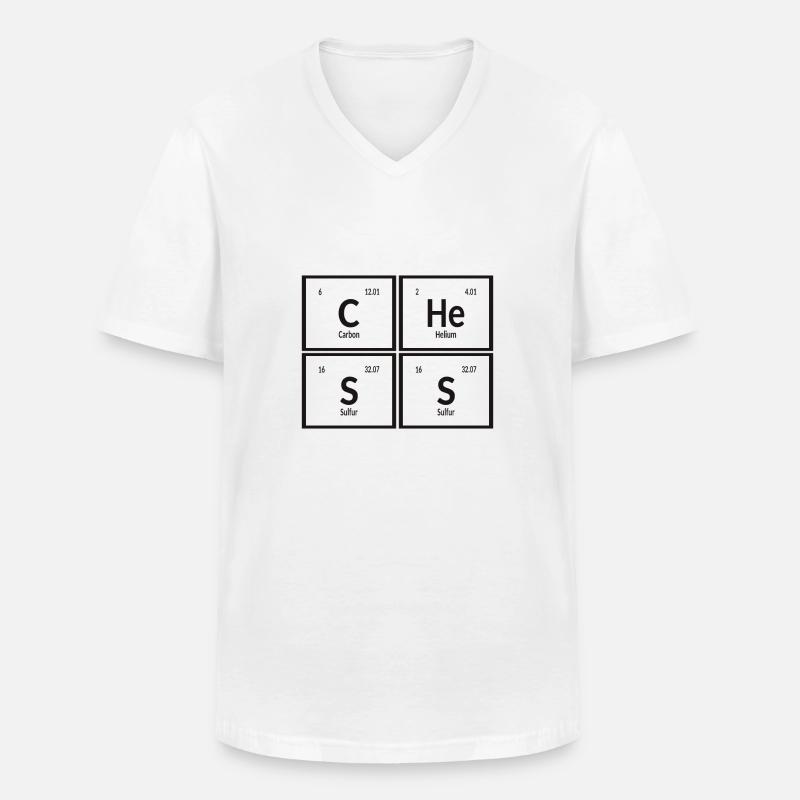 Schach | Periodensystem der Elemente - Männer-T-Shirt mit V-Ausschnitt - Weiß