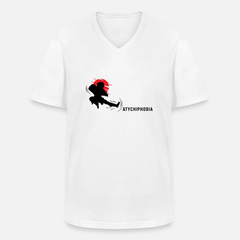 Atychiphobie - kick it - Männer-T-Shirt mit V-Ausschnitt - Weiß
