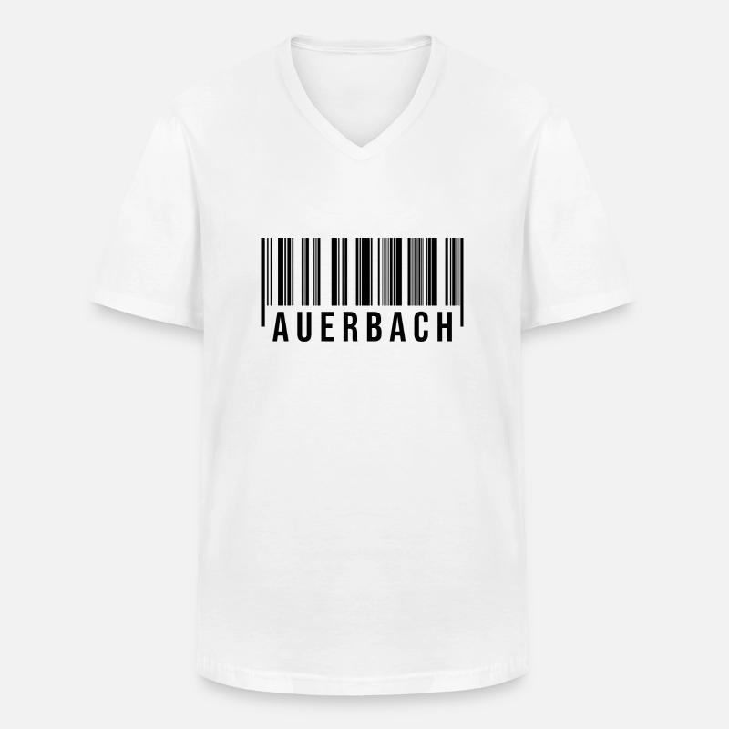 Erzgebirge Strichcode Auerbach - Männer-T-Shirt mit V-Ausschnitt - Weiß