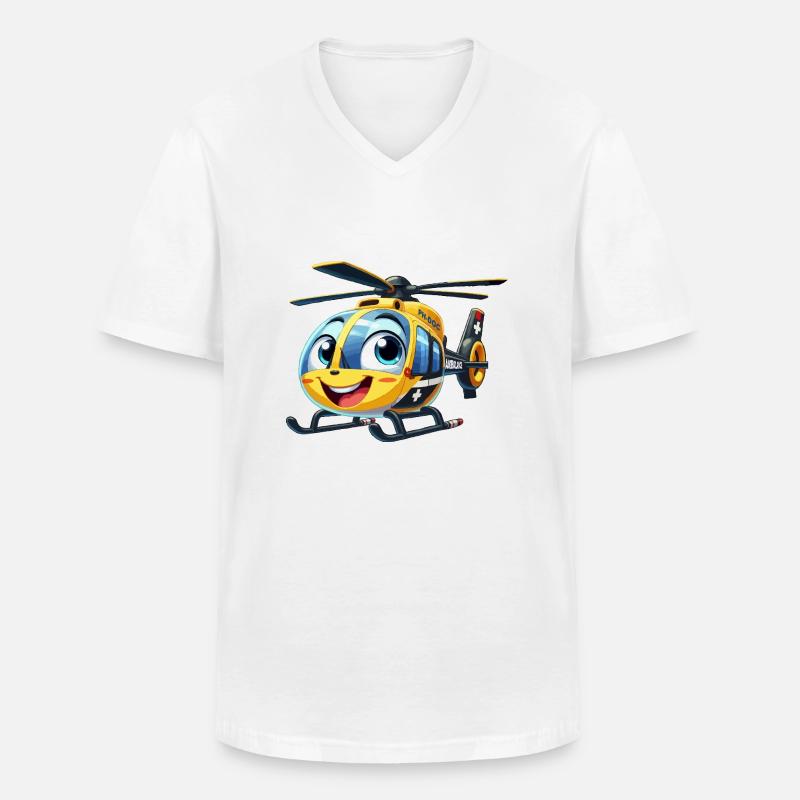 Trauma-Hubschrauber Junior - Männer-T-Shirt mit V-Ausschnitt - Weiß