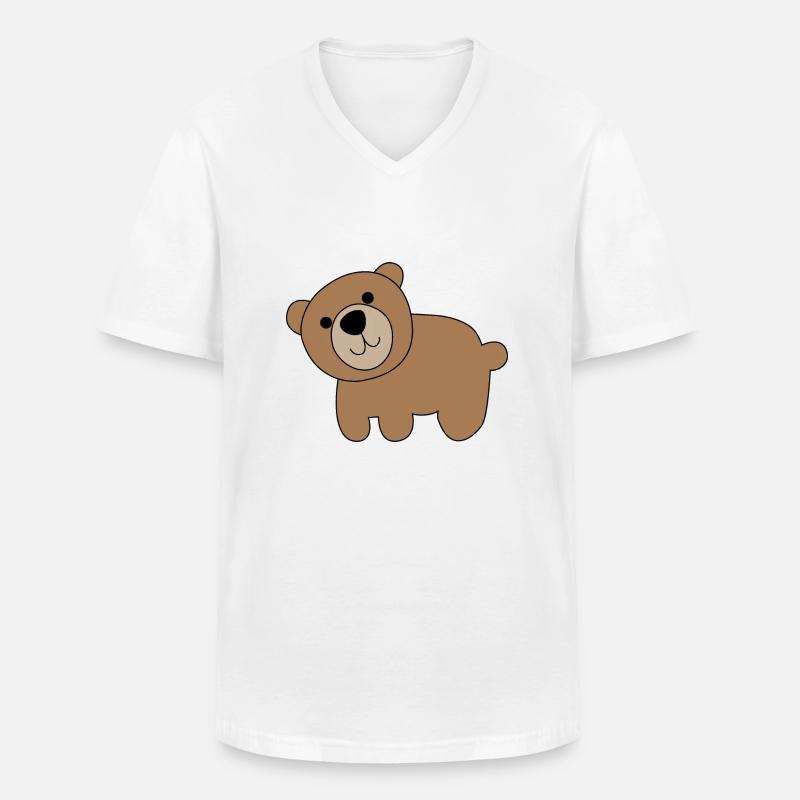 Bär - Männer-T-Shirt mit V-Ausschnitt - Weiß