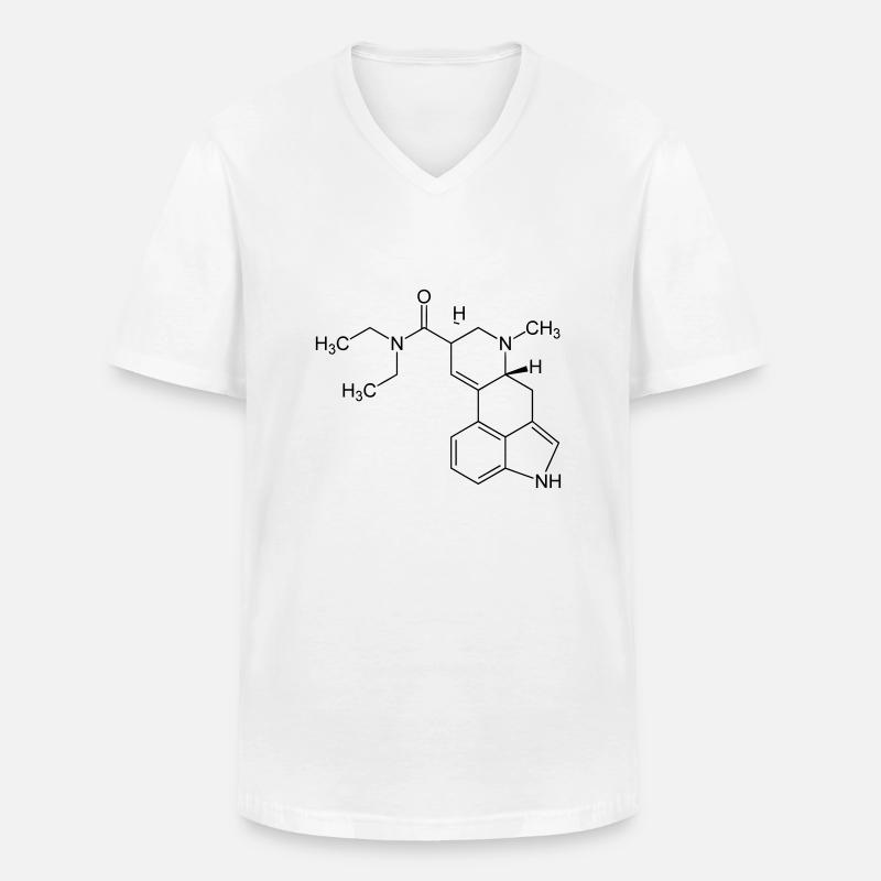 LSD Strukturformel - Männer-T-Shirt mit V-Ausschnitt - Weiß