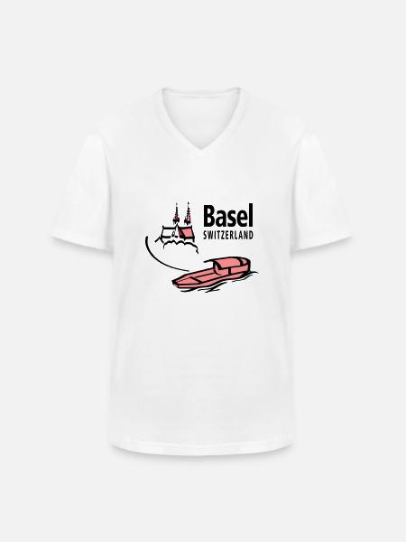 Faehri Muenster Basel - Männer-T-Shirt mit V-Ausschnitt - Weiß
