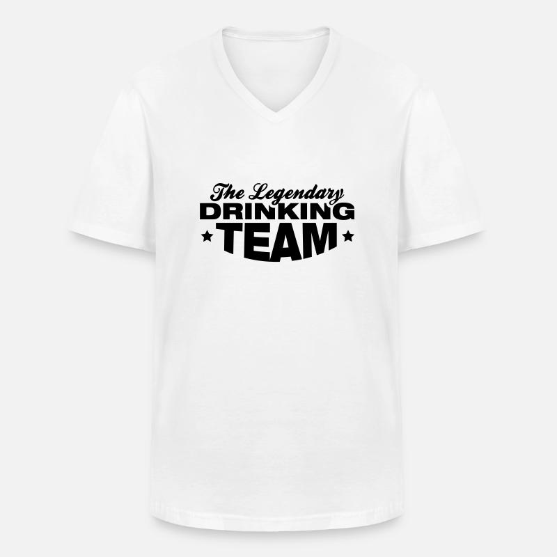 legendary_drinking_team_tt1 - Männer-T-Shirt mit V-Ausschnitt - Weiß