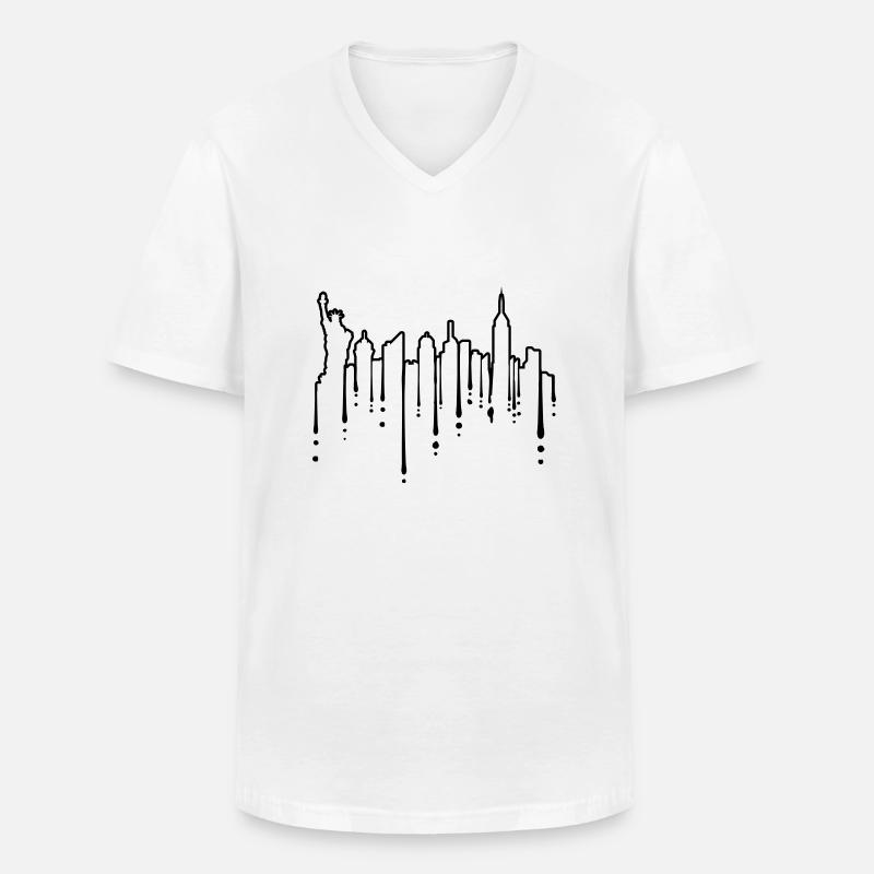 Tropfen Freiheitsstatue NYC - Männer-T-Shirt mit V-Ausschnitt - Weiß