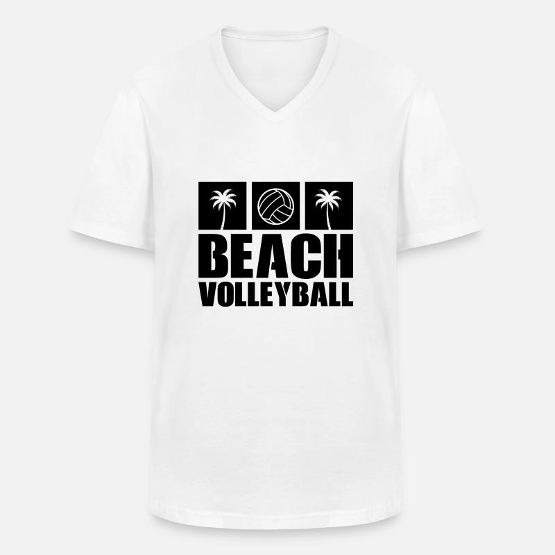 Beach volleyball - Men's V-Neck T-Shirt - white