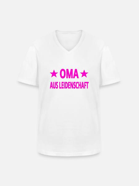Oma - Männer-T-Shirt mit V-Ausschnitt - Weiß