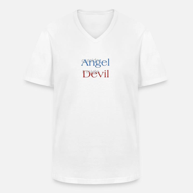 Engel oder Teufel? - Männer-T-Shirt mit V-Ausschnitt - Weiß
