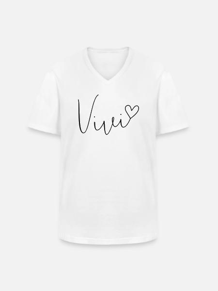 Vivi Nome Nome Vivien Vivian - Maglietta da uomo classica con scollo a V - bianco