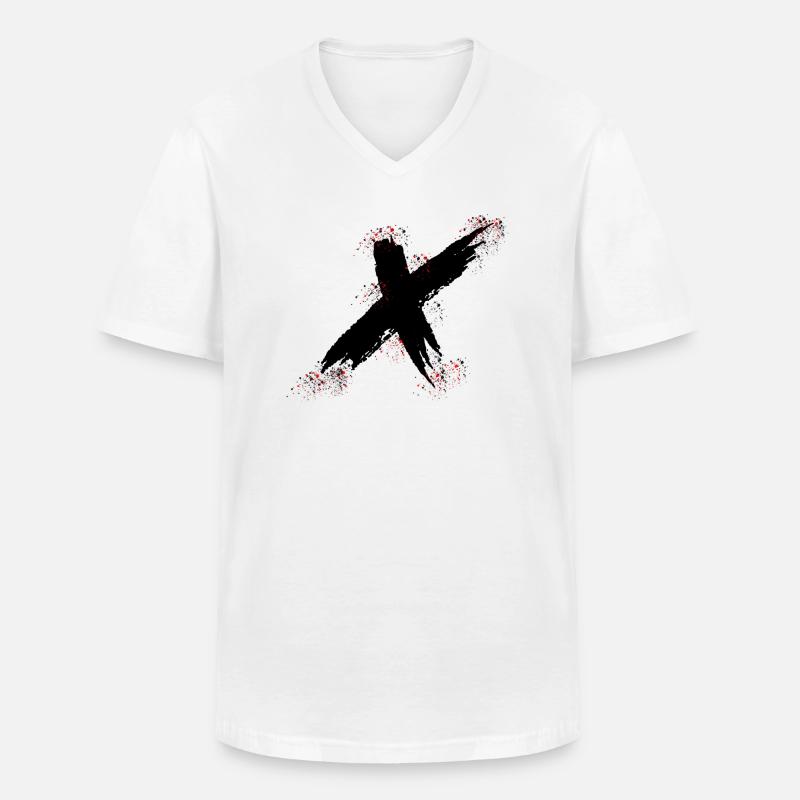 x logo - Männer-T-Shirt mit V-Ausschnitt - Weiß