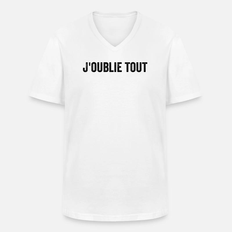 I forget everything - Men's V-Neck T-Shirt - white